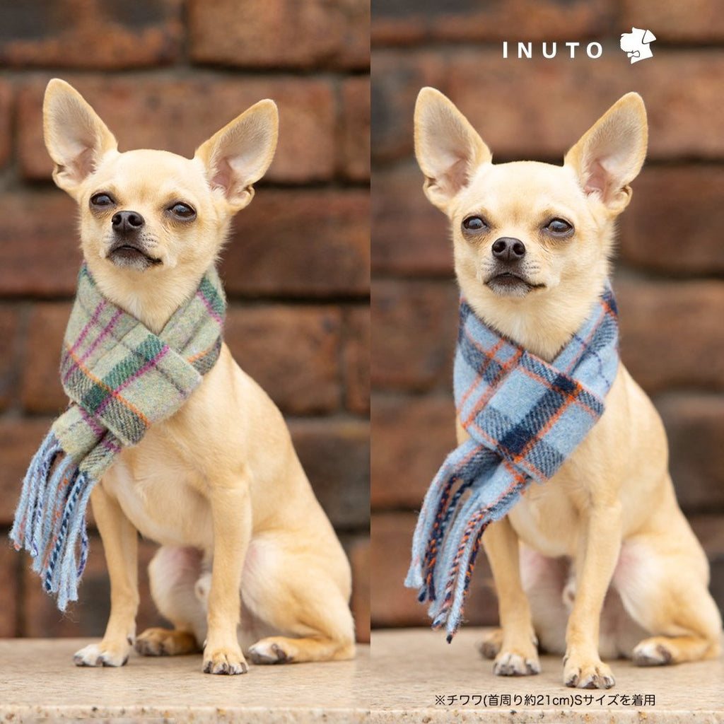 犬のチェック柄マフラー｜ドッグアパレルの INUTO（イヌト）