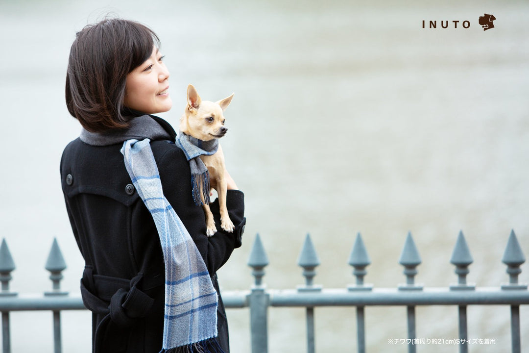 犬のチェック柄マフラー（ジョイント・メリノ）｜INUTO（イヌト）