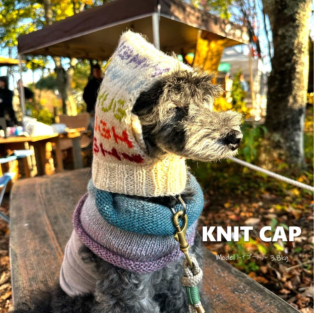 only wan うちの子ネーム入り手編みのニット帽（受注生産）｜ドッグ
