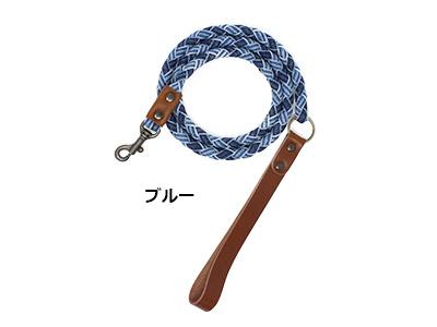 まゆ　②デニム真鍮タグ付き首輪、2頭引きリード まゆ ②デニム真鍮タグ付き首輪、2頭引きリード 2頭引きリード丸め