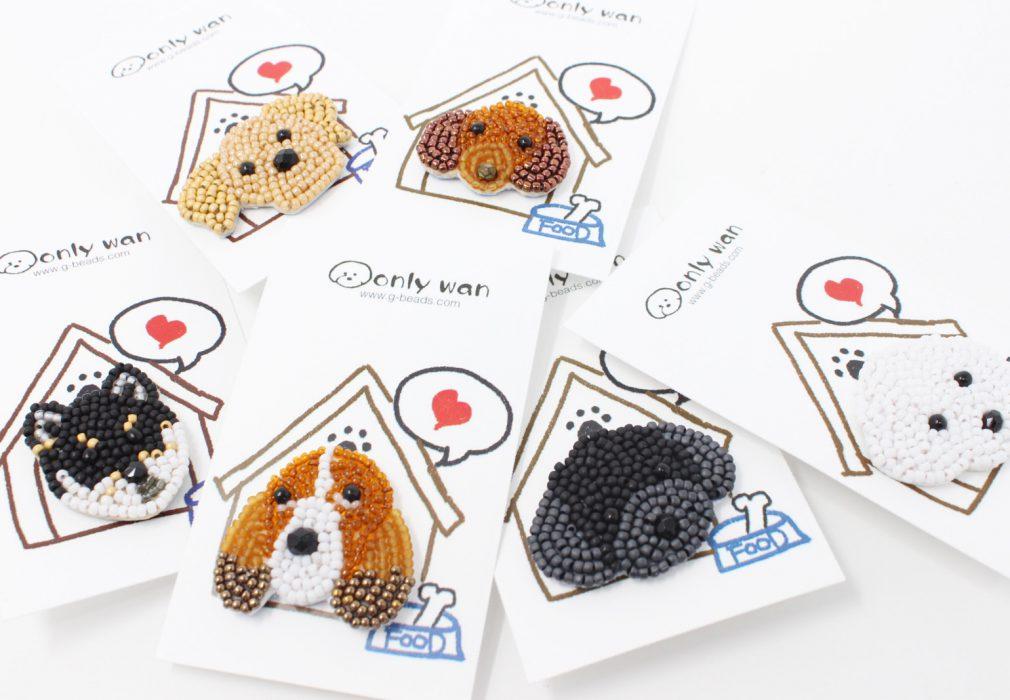ビーズいぬ only wan ビーズの犬型タックピン｜ドッグアパレルの INUTO – INUTO